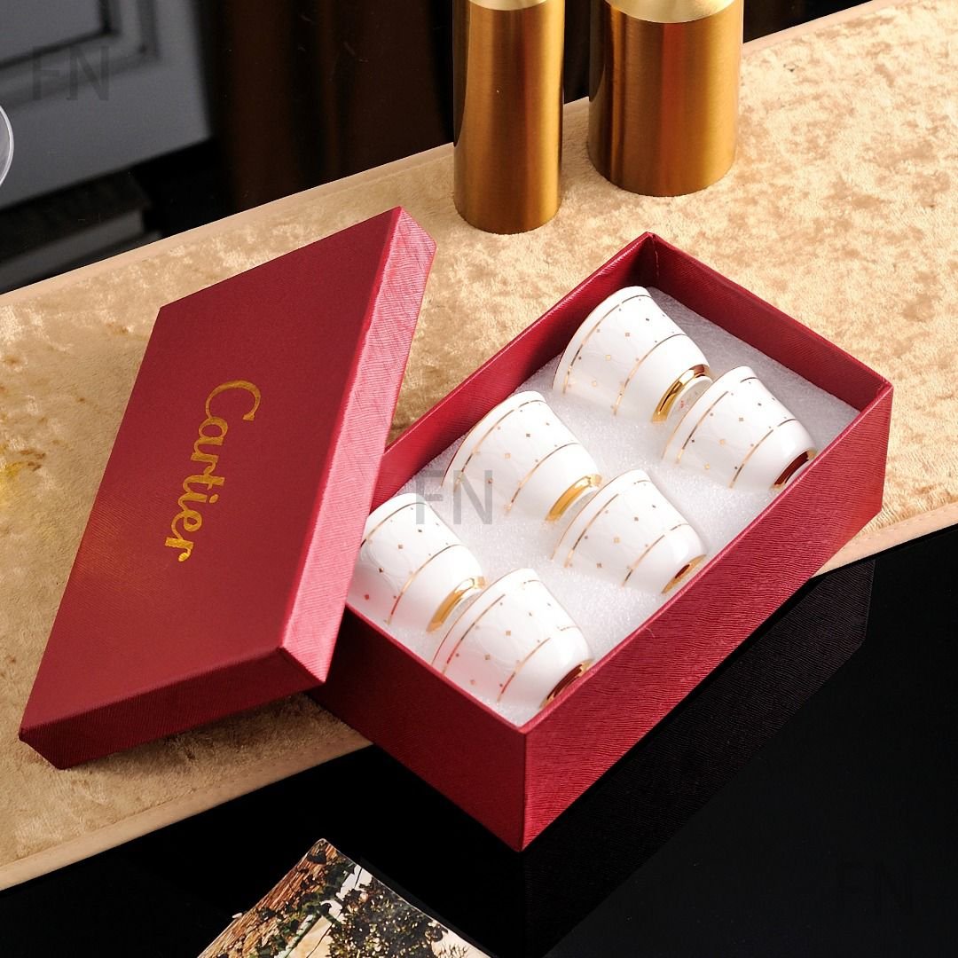 Cartier Porcelain Arabic 6 Cups Set  - Image 2 of 2